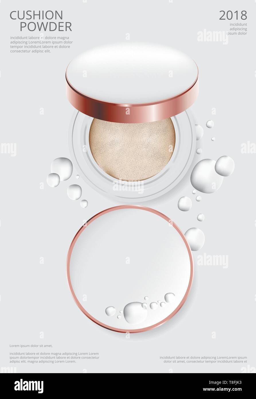 Makeup Powder Cushion Poster Template Vector Illustration Stock Vector