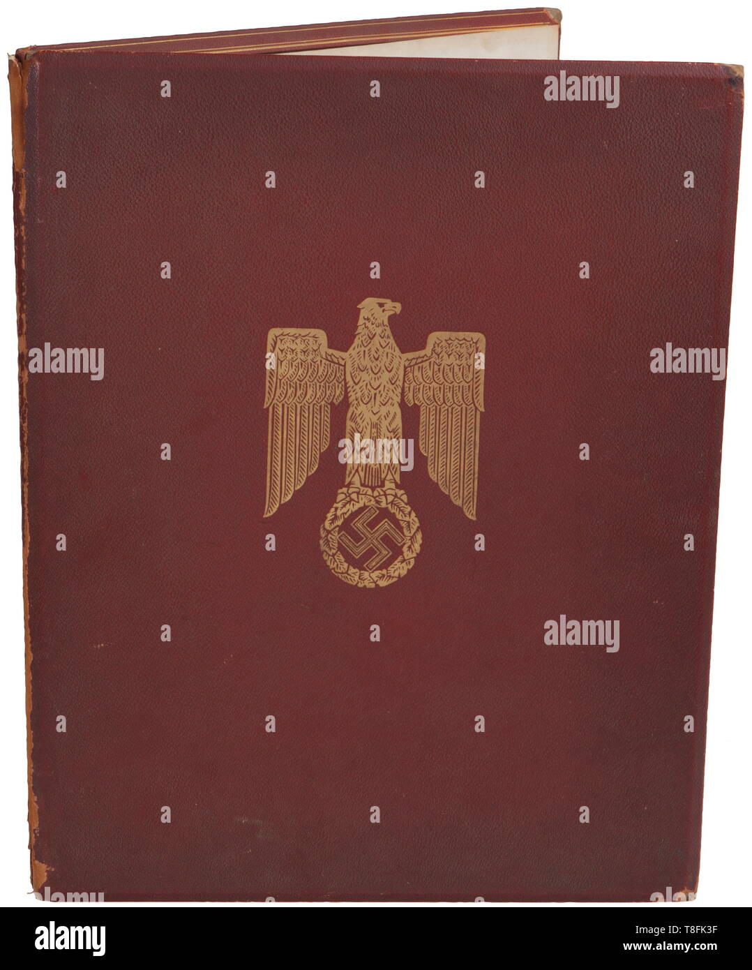 Kapitänleutnant Hermann Rasch - an award document with folder for the  Knight's Cross of the Iron Cross of 1939 Large, double-page parchment  document to the then Kapitänleutnant with calligraphic text and national