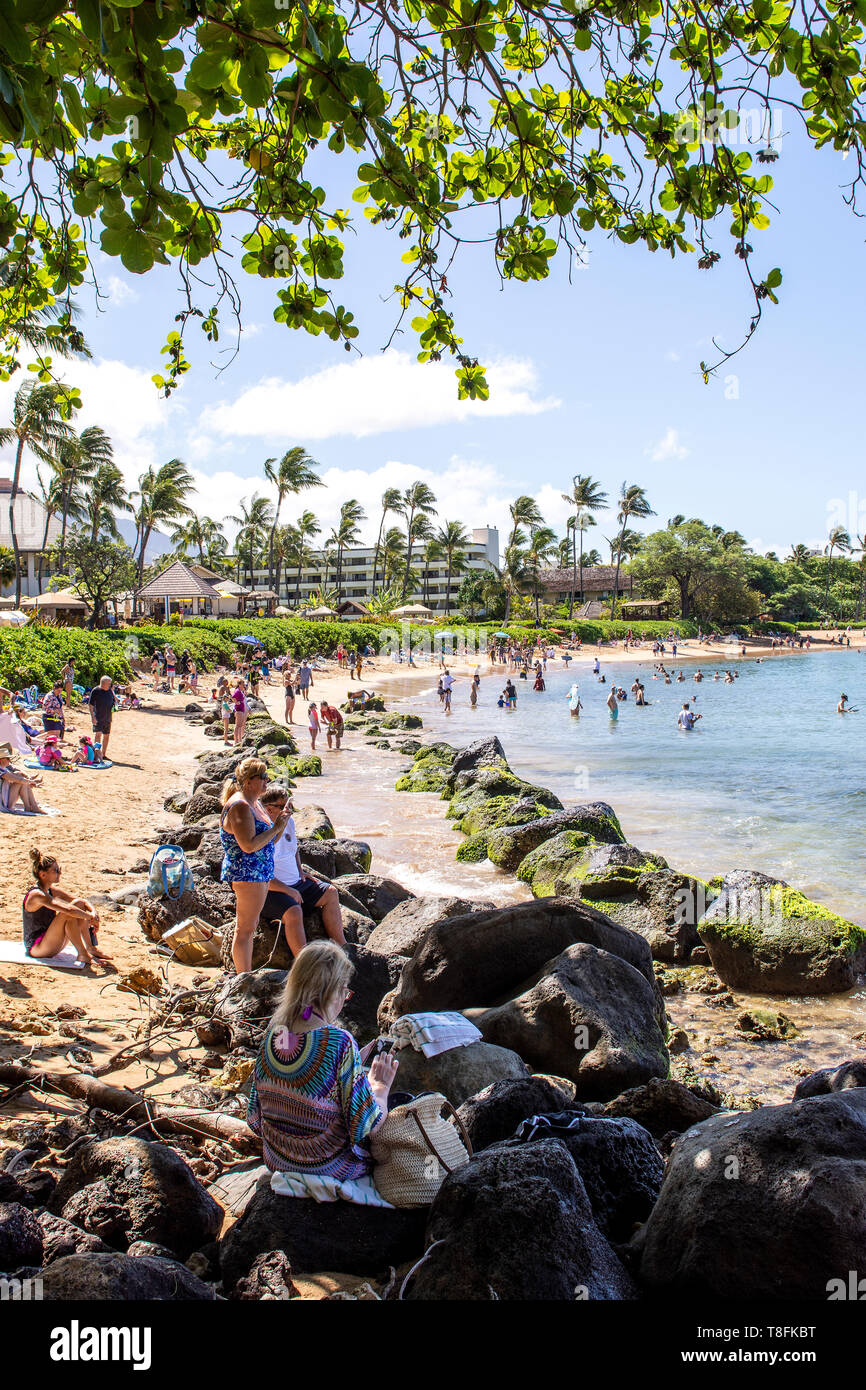 Black Rock Beach, Maui, Hawaii, USA Stock Photo - Alamy