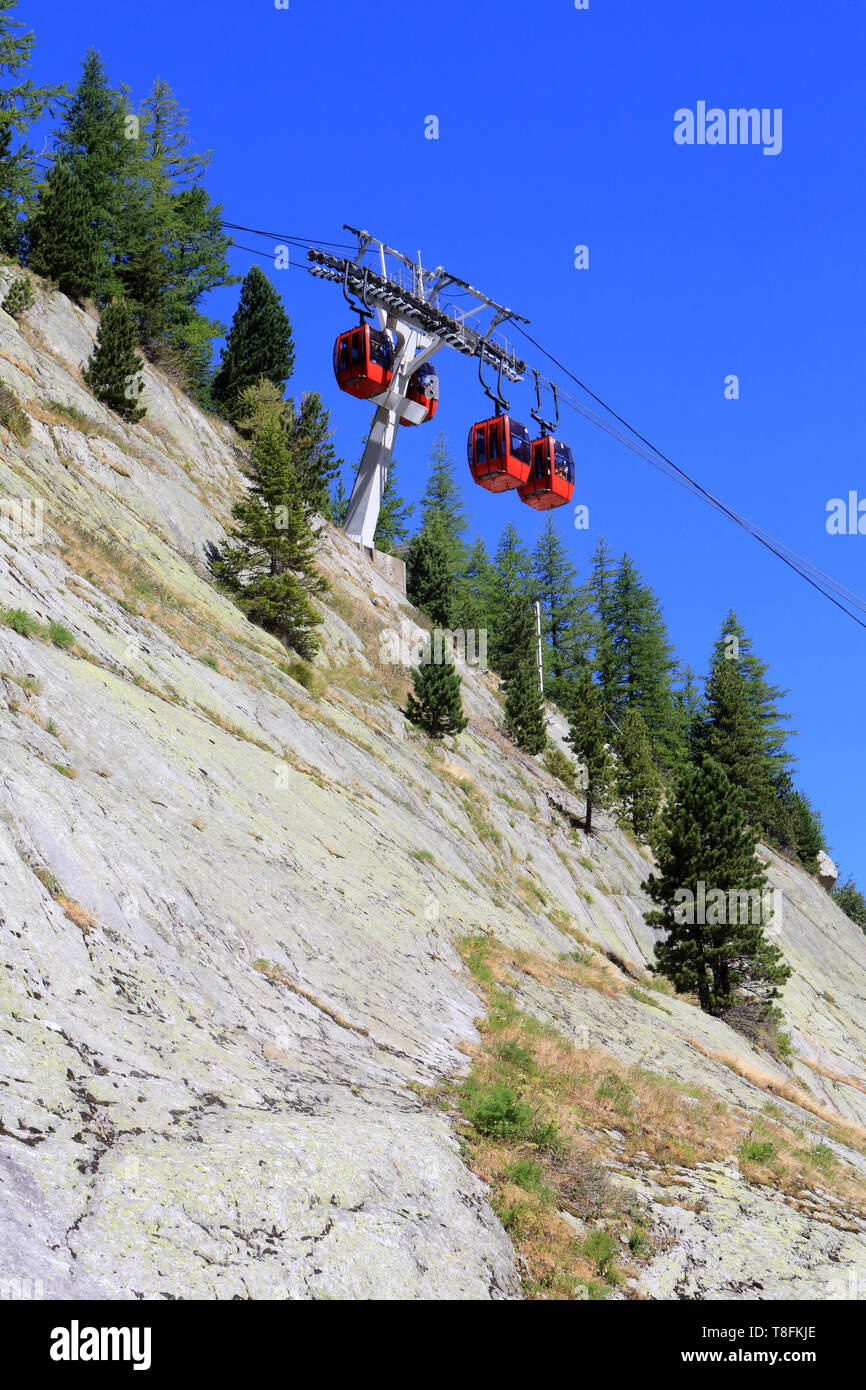 Téléphérique de Montenvers. Chamonix Mont-Blanc. Stock Photo