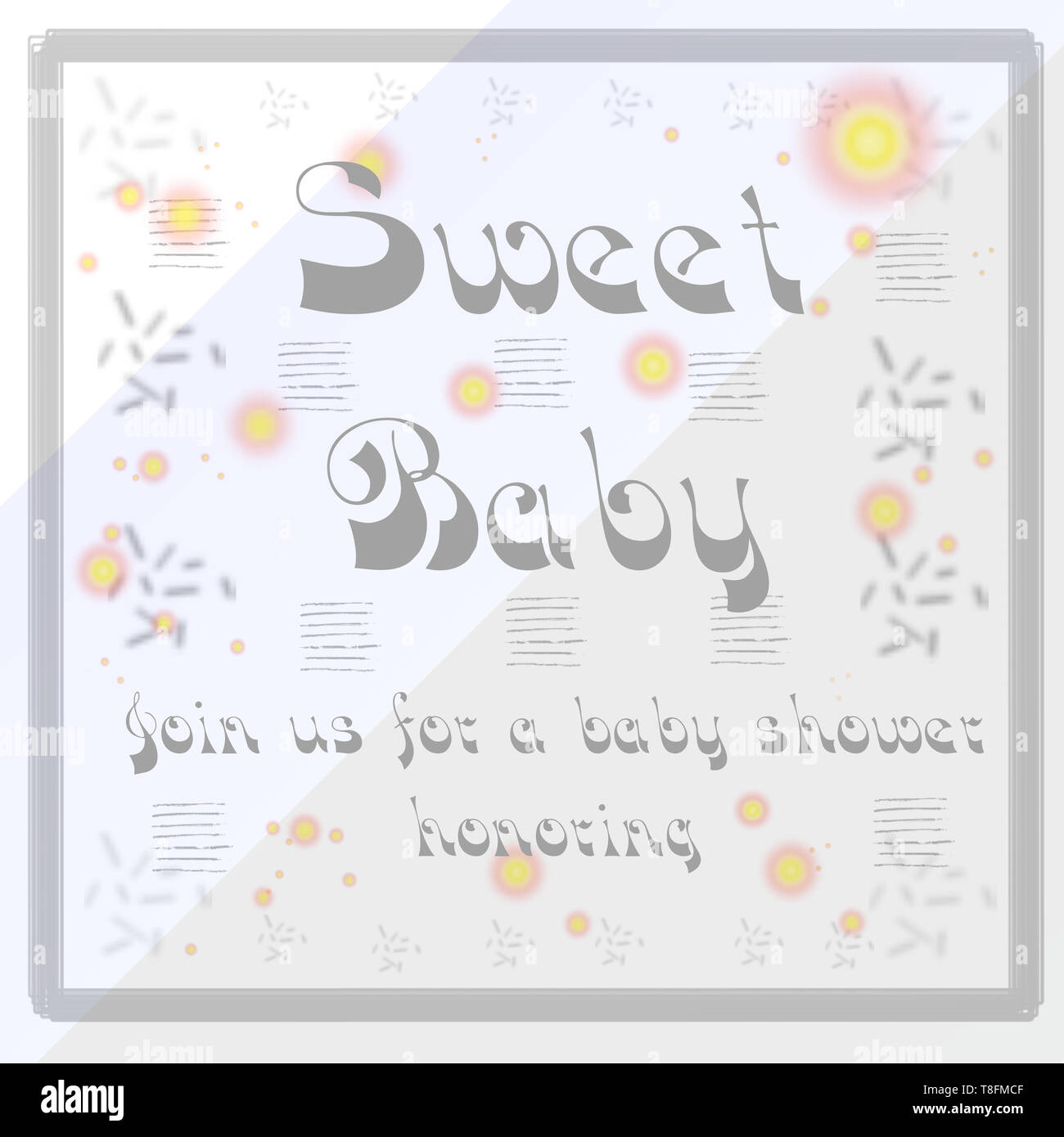 baby shower template in white and gray background with text Sweet baby