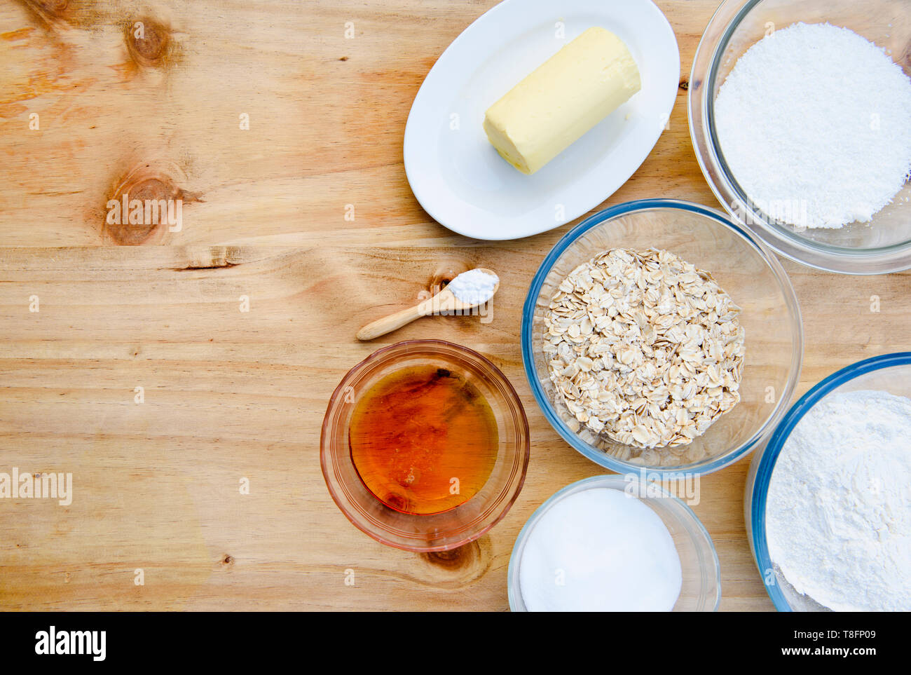 Ingredients for Anzac biscuits a traditional Australian cookie made
