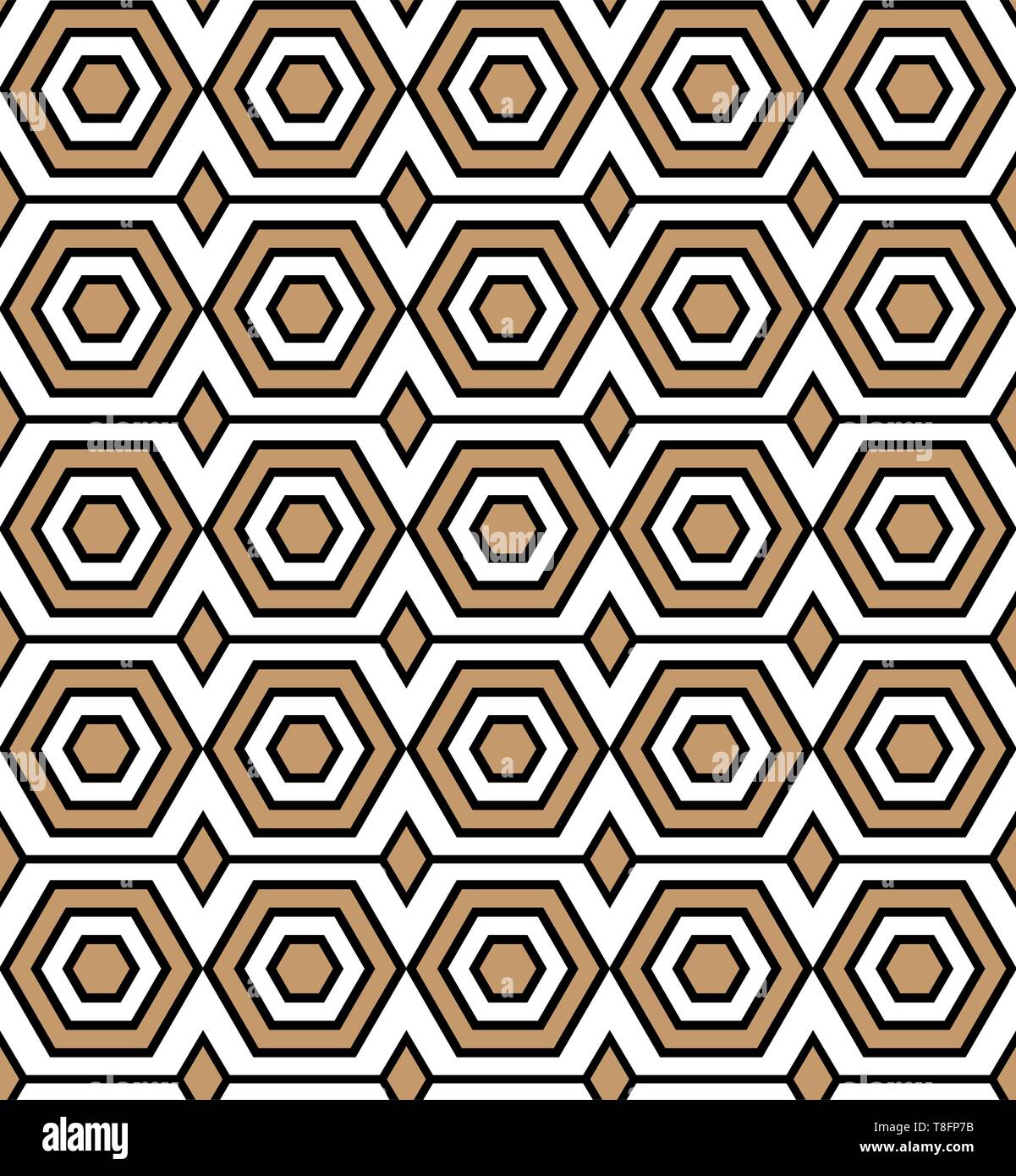 Vector hexagon seamless pattern. Modern stylish texture with trellis. Repeating geometric hexagonal grid. Vector and illustration Stock Vector