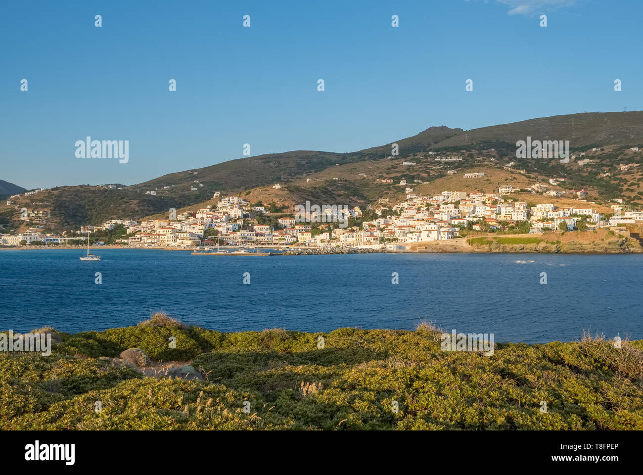 Batsi village on Andros island, Cyclades Stock Photo Alamy