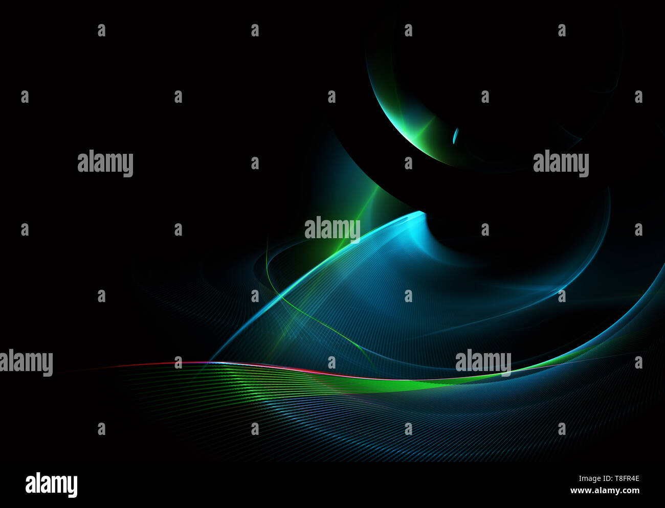 Abstract color dynamic background with lighting effect. Fractal spiral. Fractal art Stock Photo