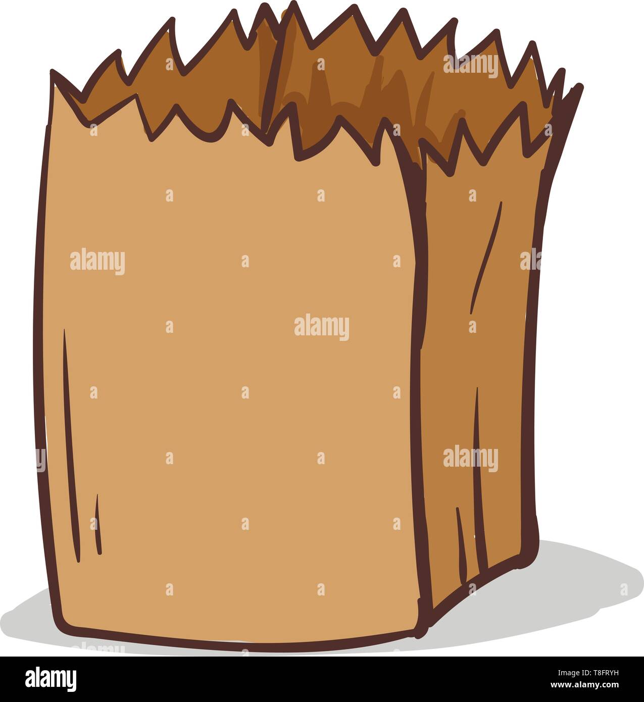 A Torn Paper Bag Typically Packed With Foods Like Popcorn Or