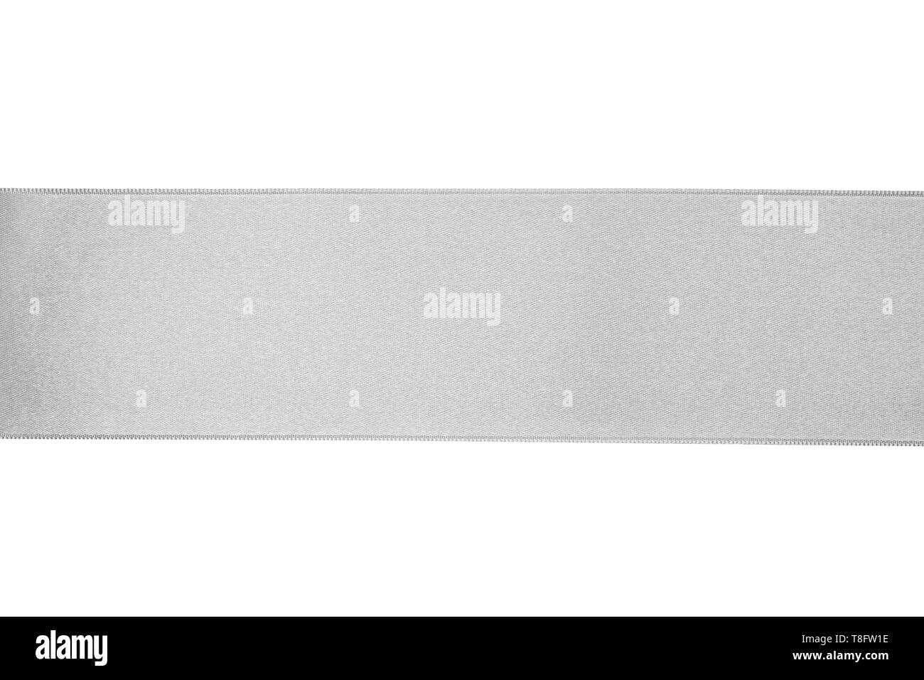 Silver ribbon on white background Stock Photo - Alamy