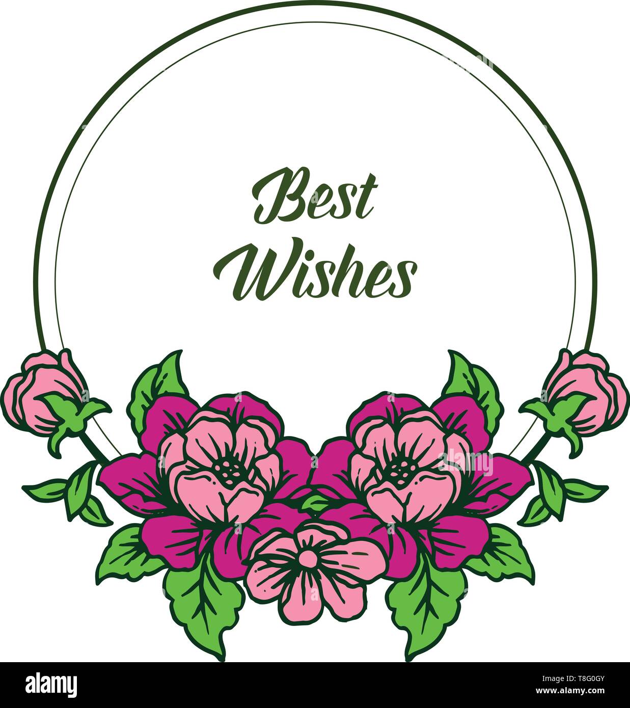 Vector illustration shape of card best wishes for beauty colorful ...