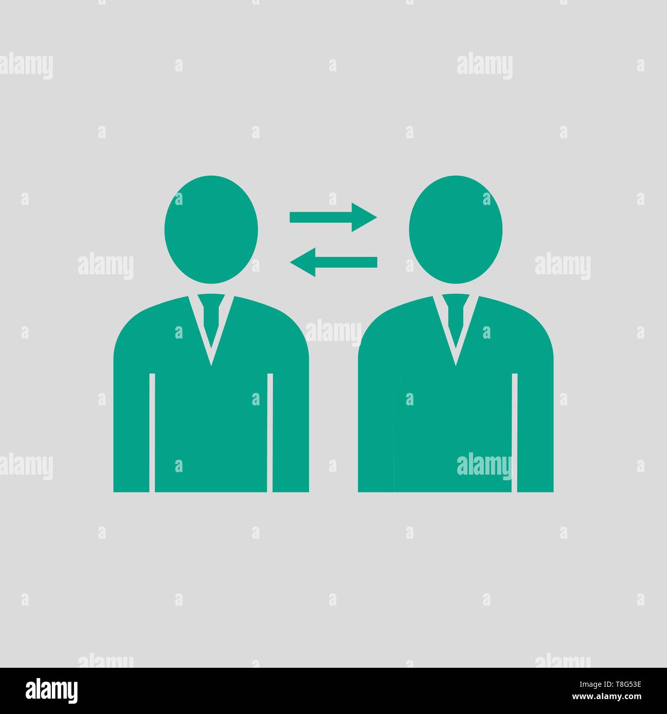 Corporate Interaction Icon. Green on Gray Background. Vector ...