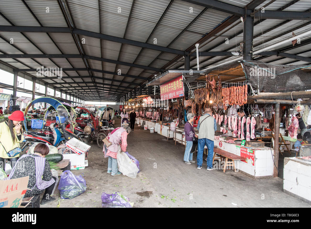 Food for sale at the food market in Sichuan, China Stock Photo