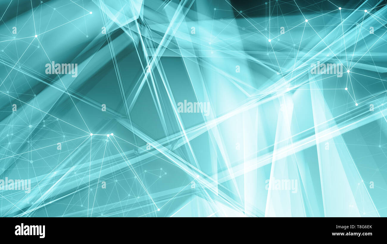 Technology digital chaotic elements, polygonal triangles pattern Stock Photo