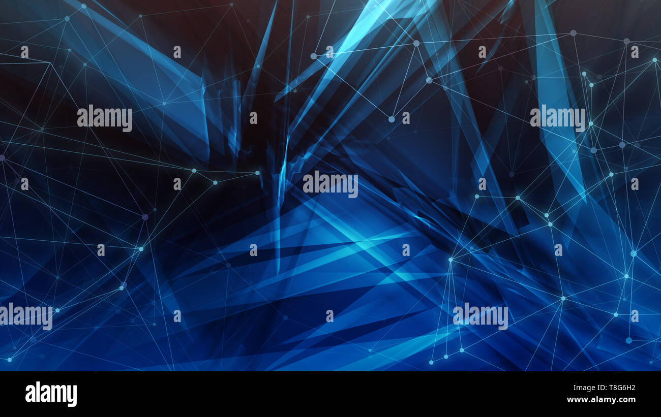 Triangles shapes backdrop concept, triangle abstract chaotic illustration Stock Photo