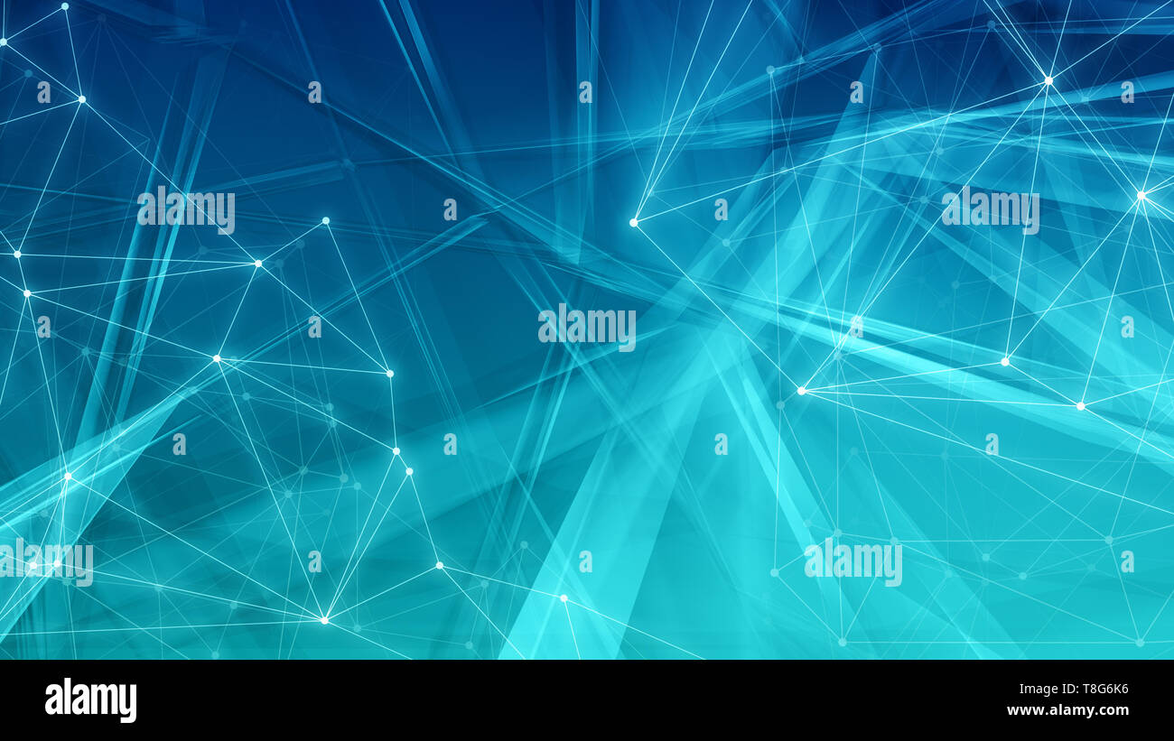 Technology abstract chaotic polygon shapes, tech background Stock Photo