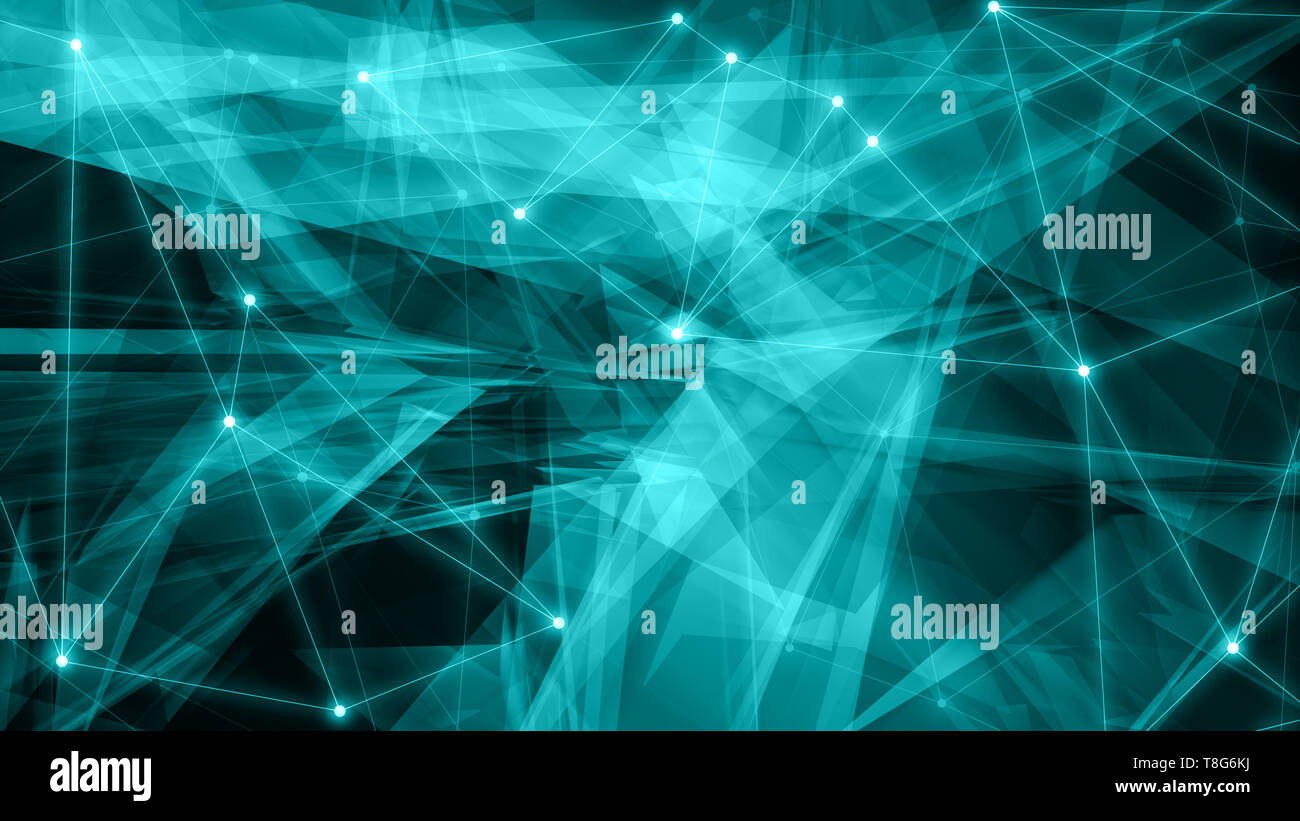 Triangle geometrical technology abstraction, chaotic triangles shapes backdrop illustration Stock Photo