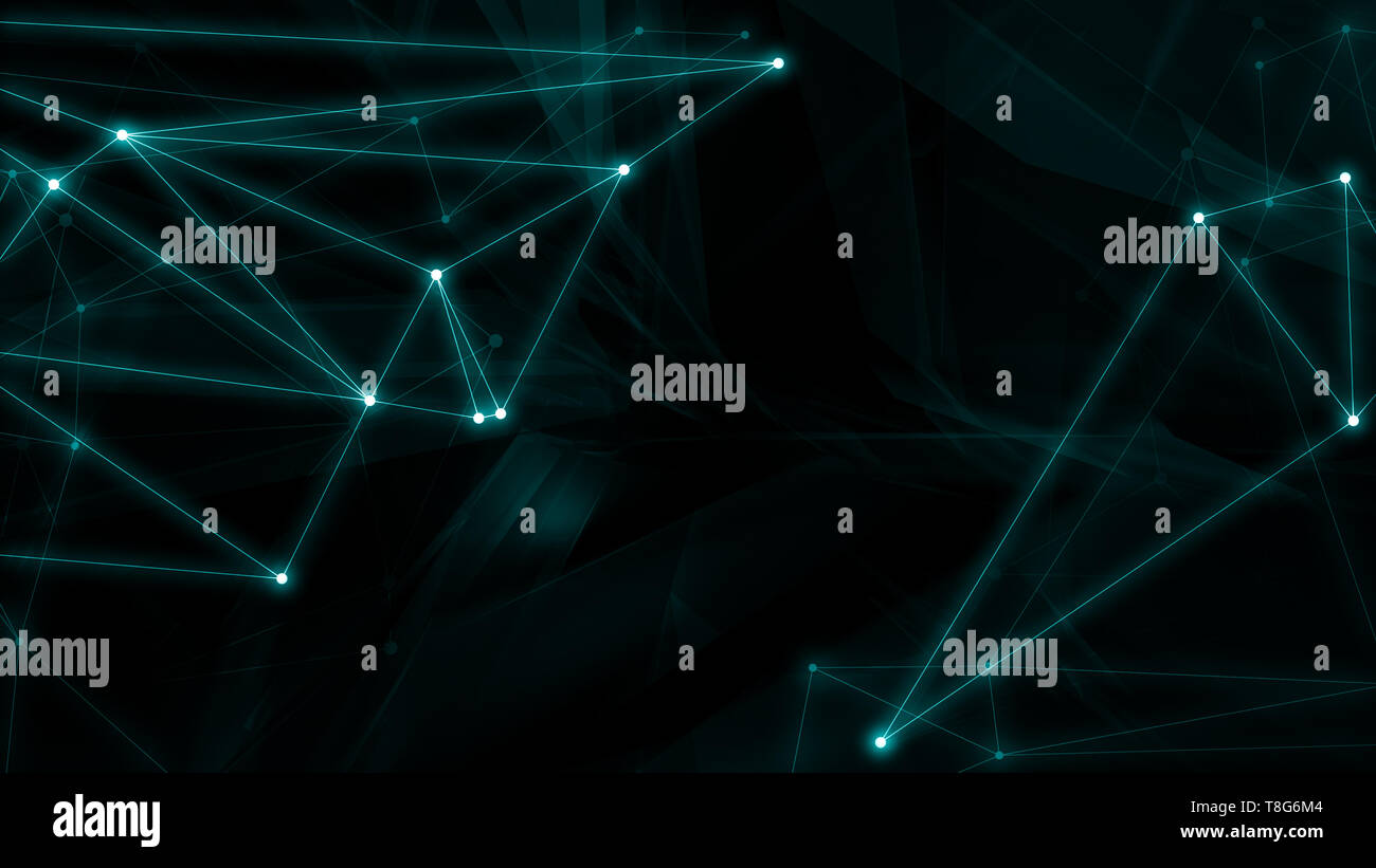 Dots and lines connection. Digital connected triangles abstract graphic backgrounds Stock Photo