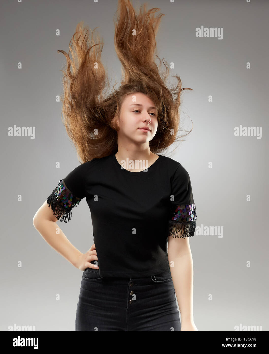 Hair flip hires stock photography and images Alamy