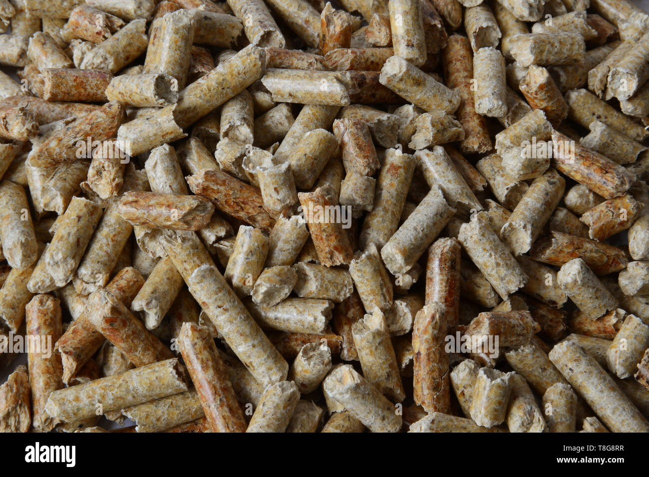 Wood pellets for the house fire. Germany Stock Photo