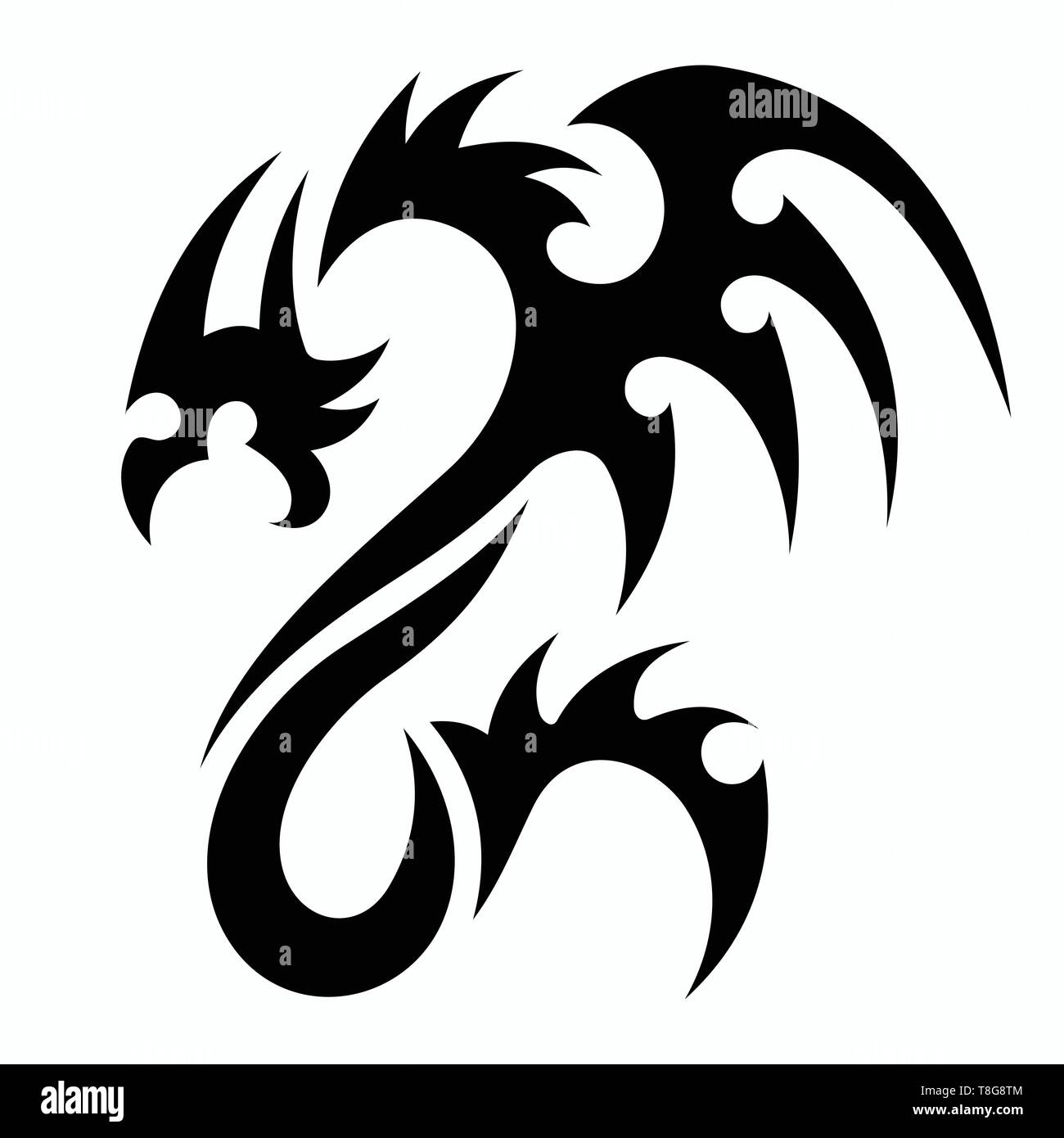 Dragon Vectors For Tattoo Designs T Shirt Designs Logos Symbols Easy To Apply Stock Vector Image Art Alamy