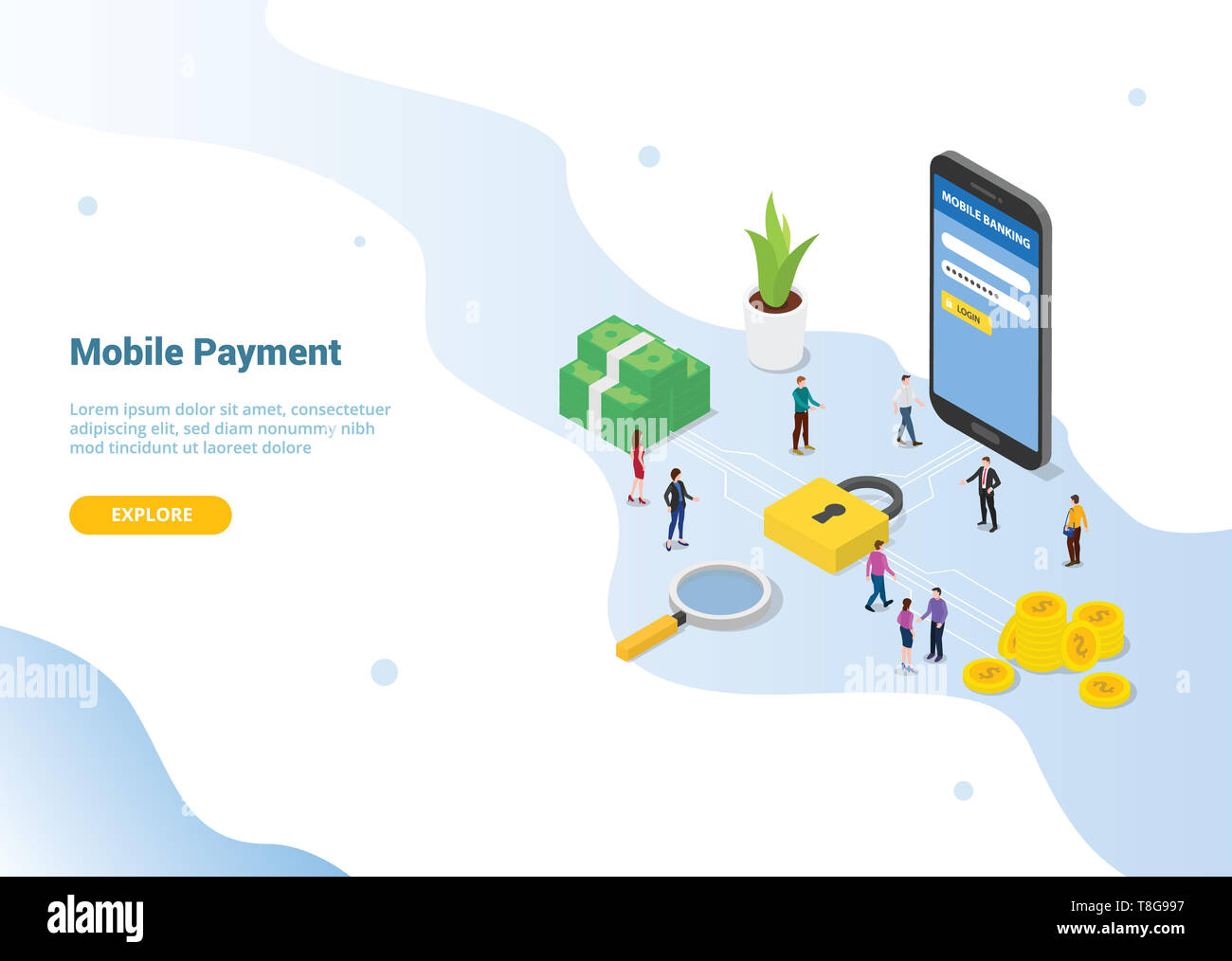 Mobile Payment Concept With Smartphone Security Login Secure Area