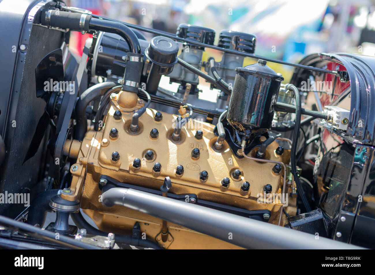 Restored car engine Stock Photo