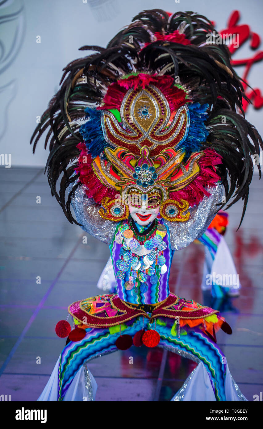 Filipino Dancer From The Masskara Festival Of Bacolod Perform At The Maskdance Festival Held In Andong South Korea Stock Photo Alamy