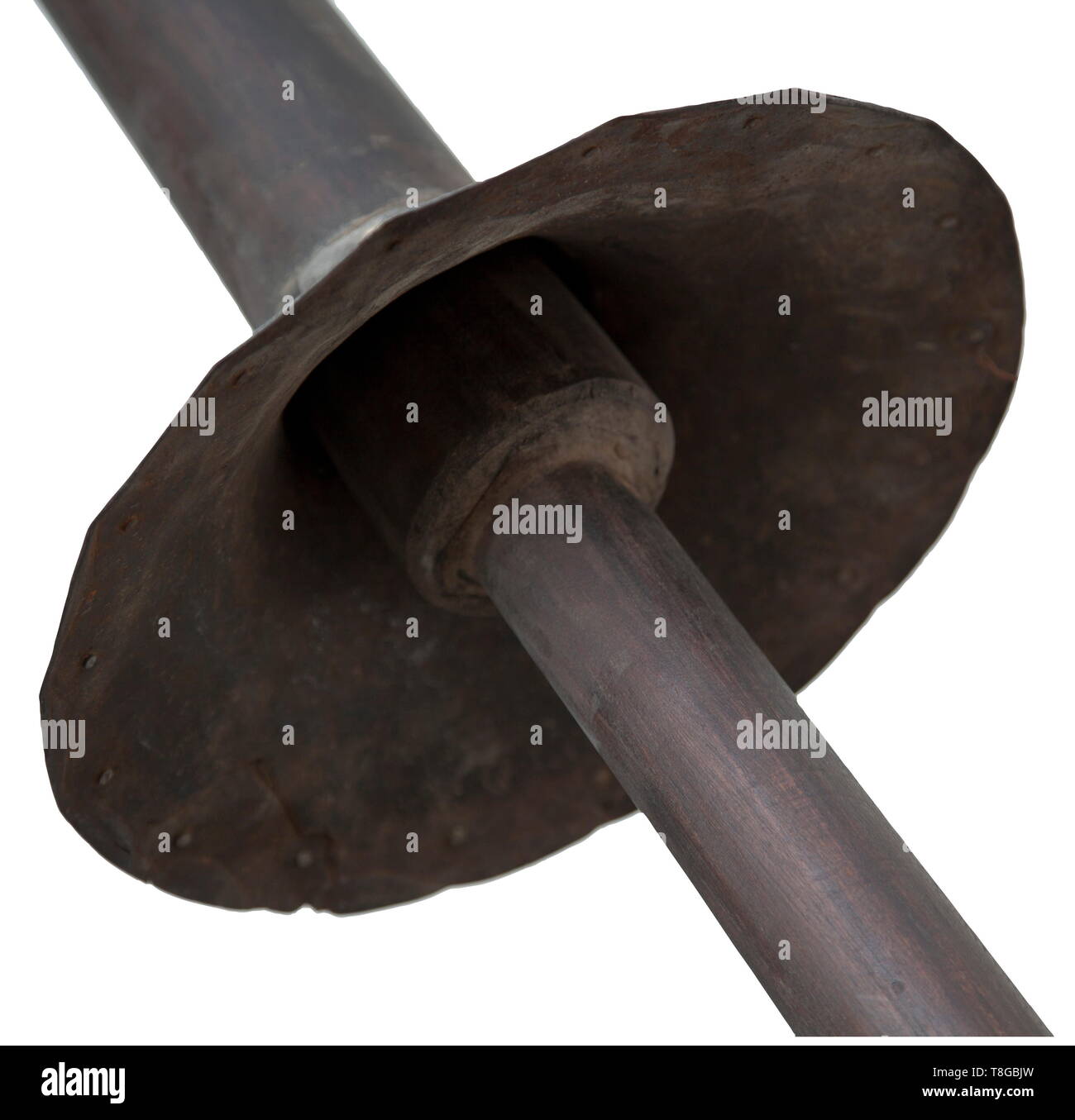 A German tilting vamplate on a reconstructed lance-stave 16th century ...
