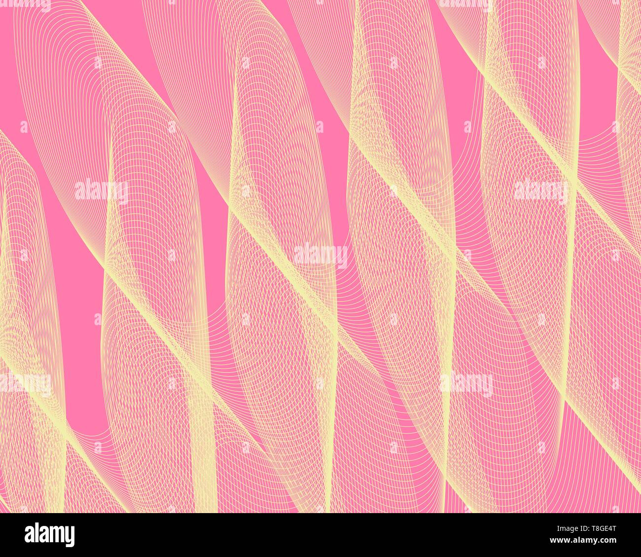 Pink Yellow Line Pattern Bright color pattern yellow grid lines on a pink background Stock ...