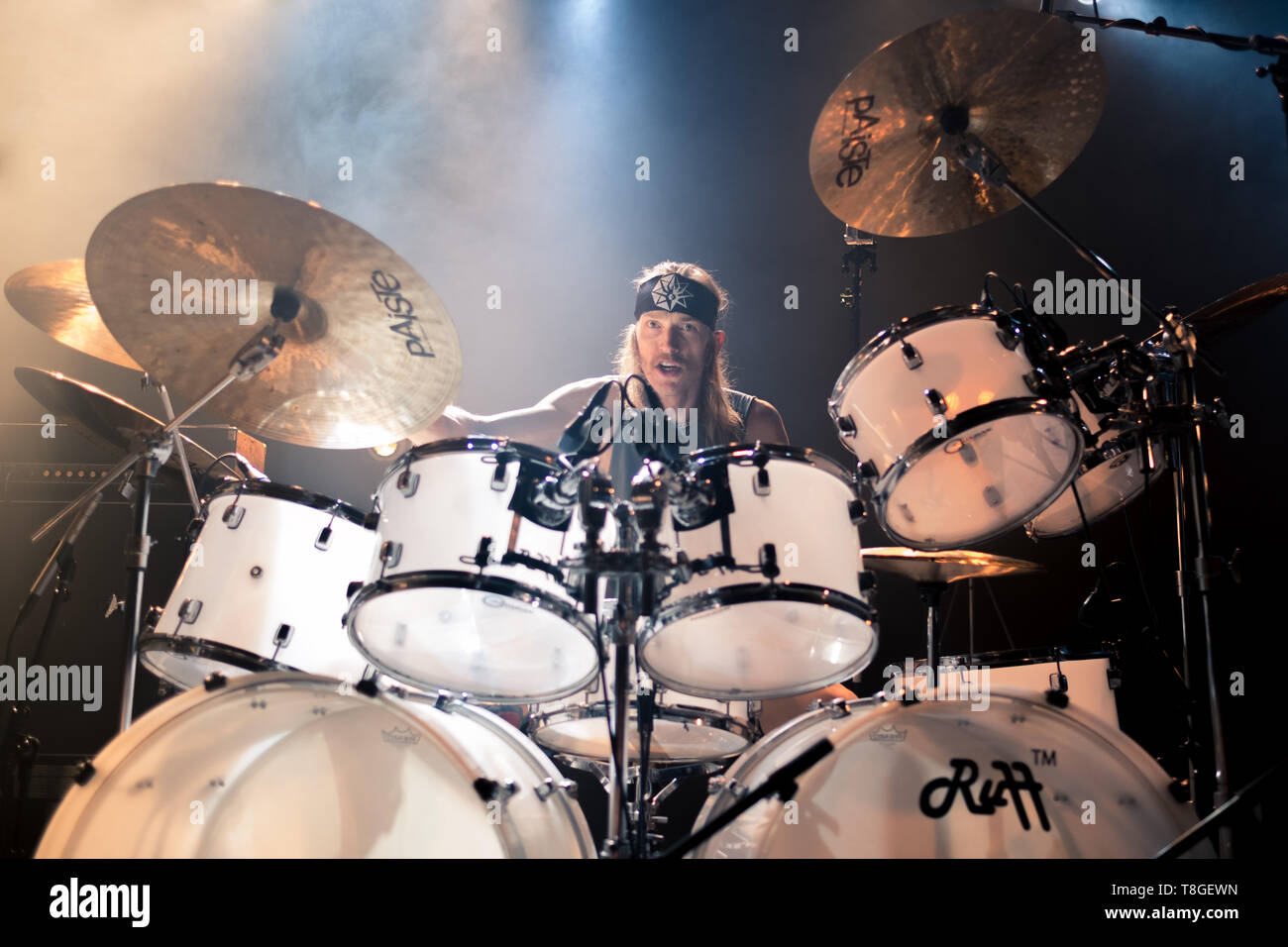 Norway, Stavanger - October 6, 2017. The Norwegian blues rock band Spidergawd performs a live concert at Venue in Stavanger. Here drummer Kenneth Kapstad is seen live on stage. (Photo credit: Gonzales Photo - Christer Haavarstein). Stock Photo