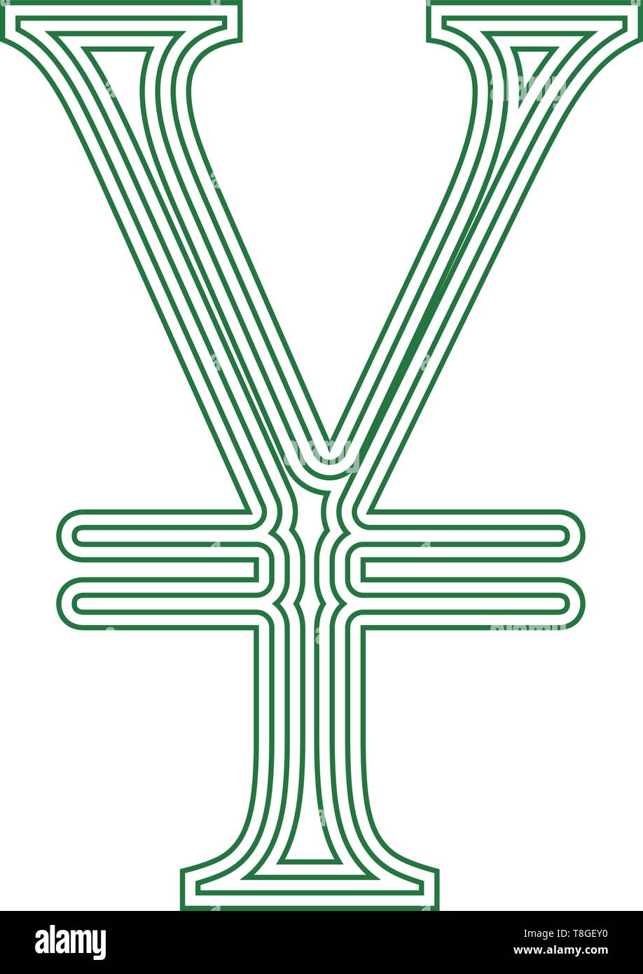 Yen currency unit symbol currency symbol icon striped vector ...