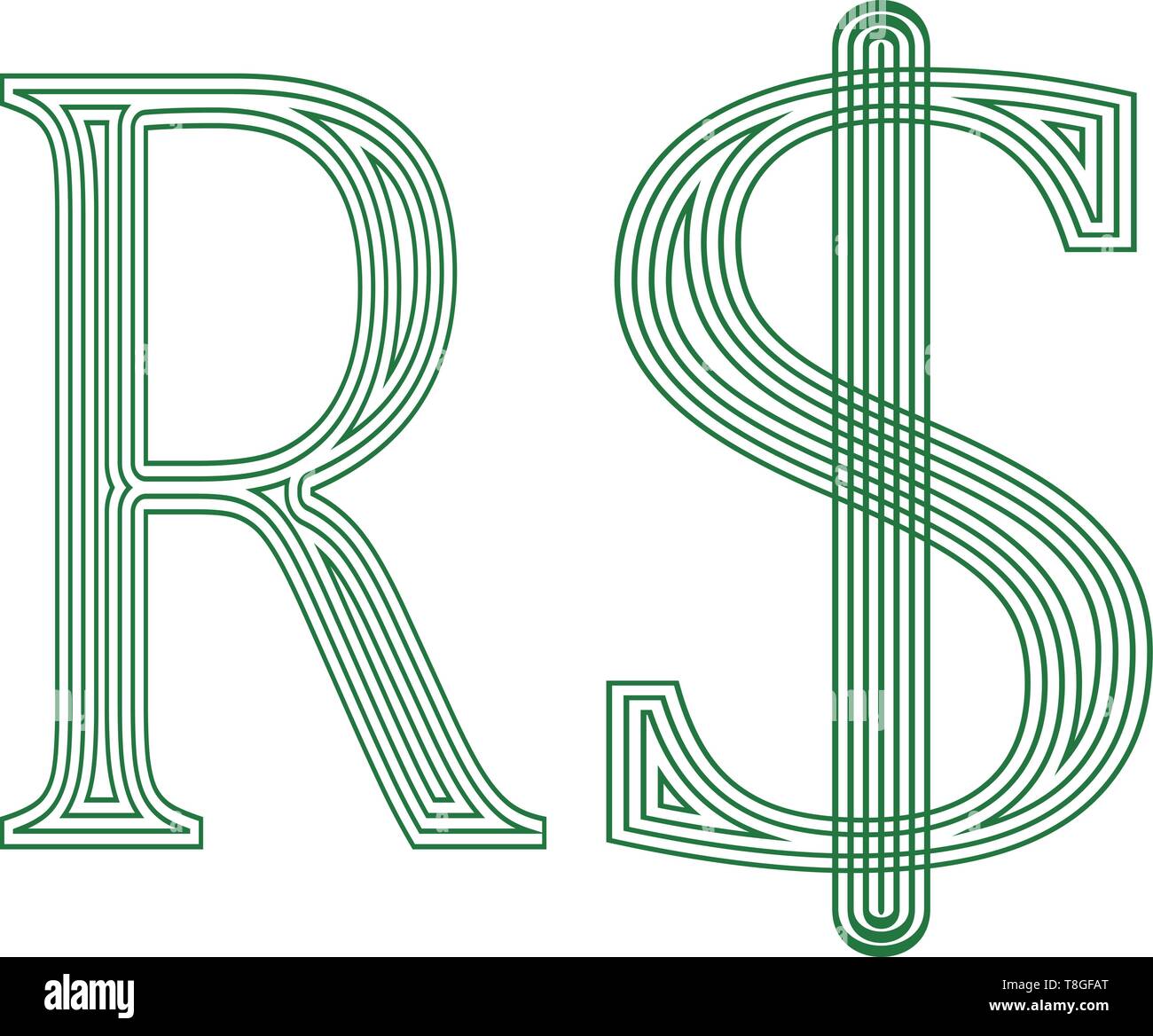 Real brazil currency symbol icon Stock Vector Images - Alamy