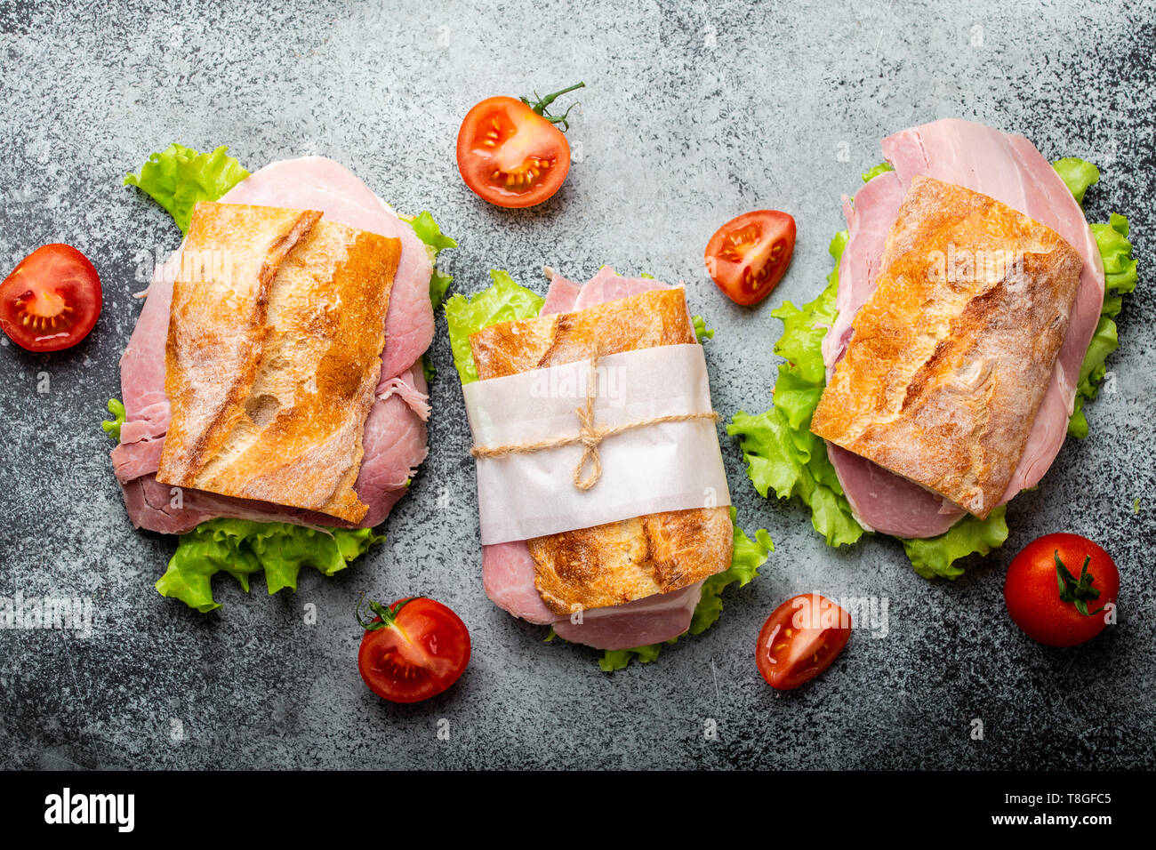 Fresh ciabatta sandwiches for lunch Stock Photo - Alamy