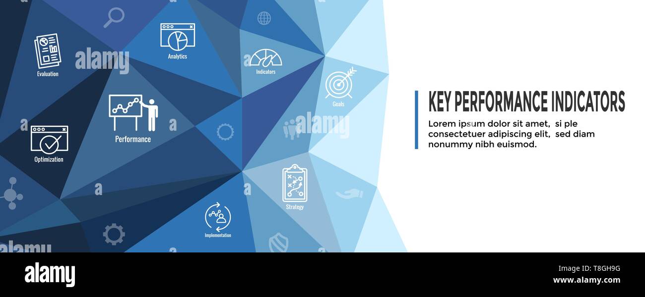 Kpi Key Performance Indicators Web Header Banner And Icon Set
