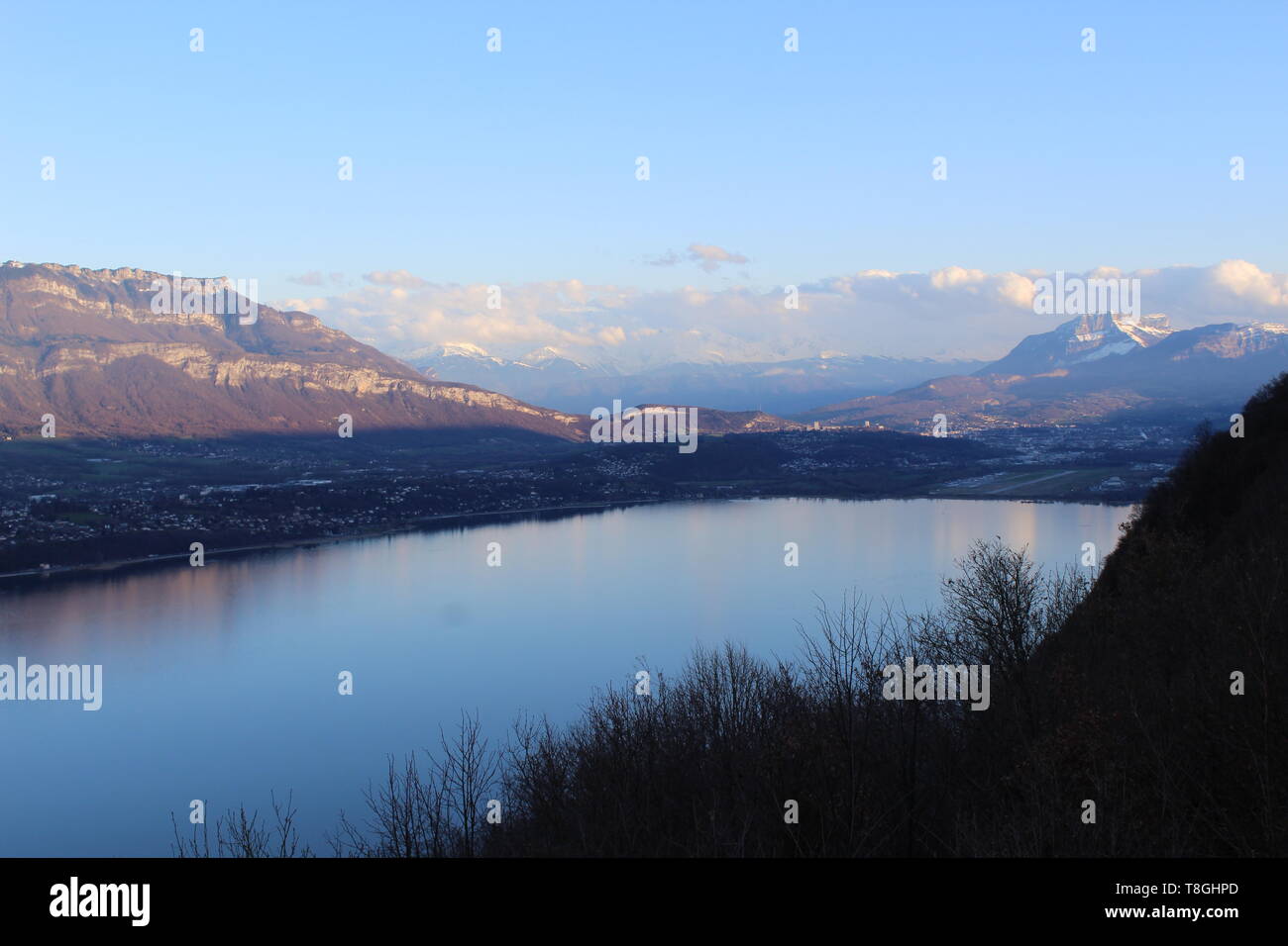 Lake in the French Alpes, Aix les bains Stock Photo
