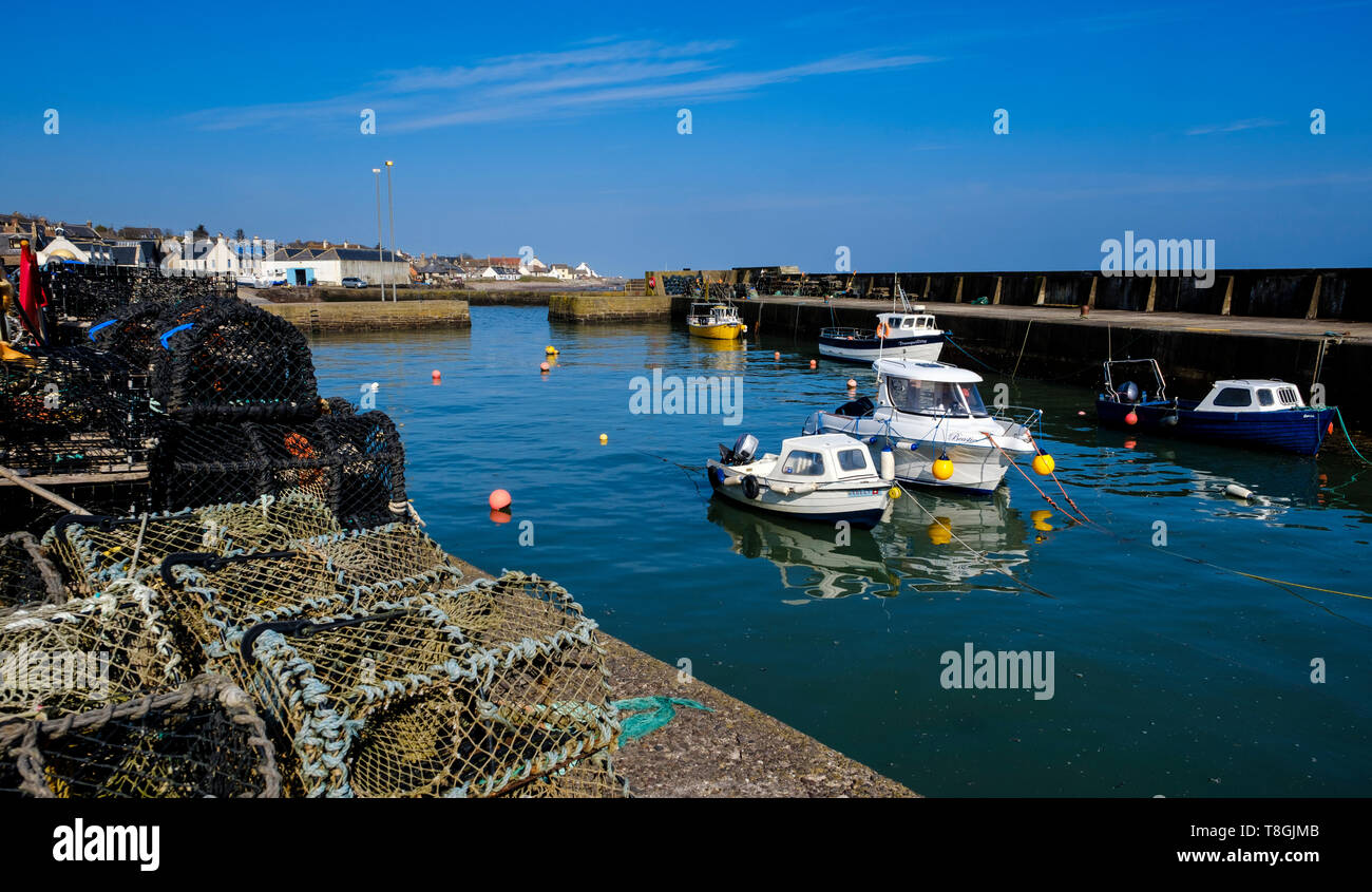 The harbour at the coastal village of Johnshaven in Aberdeenshire