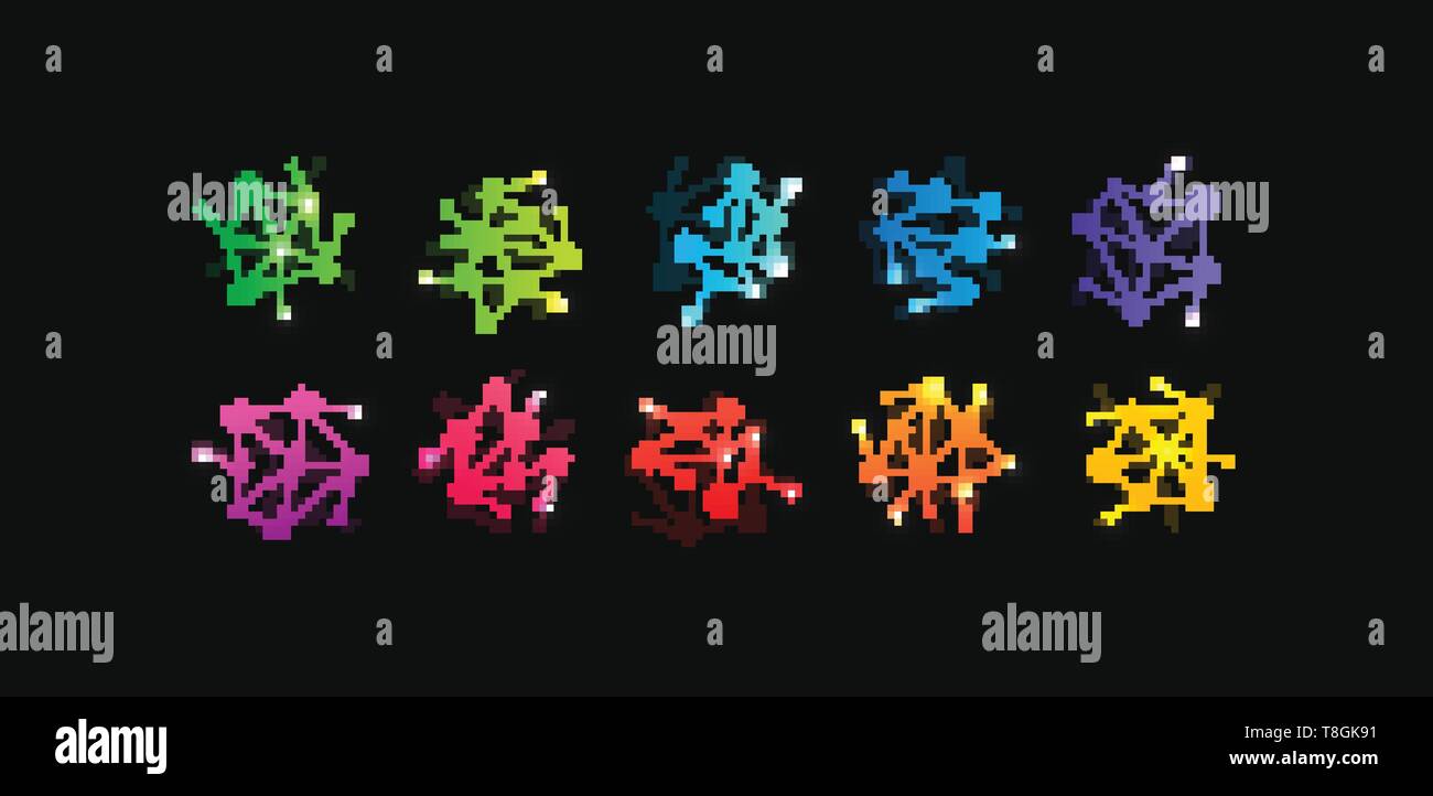 Communication technology icon. Colored dots connected by lines, a ...