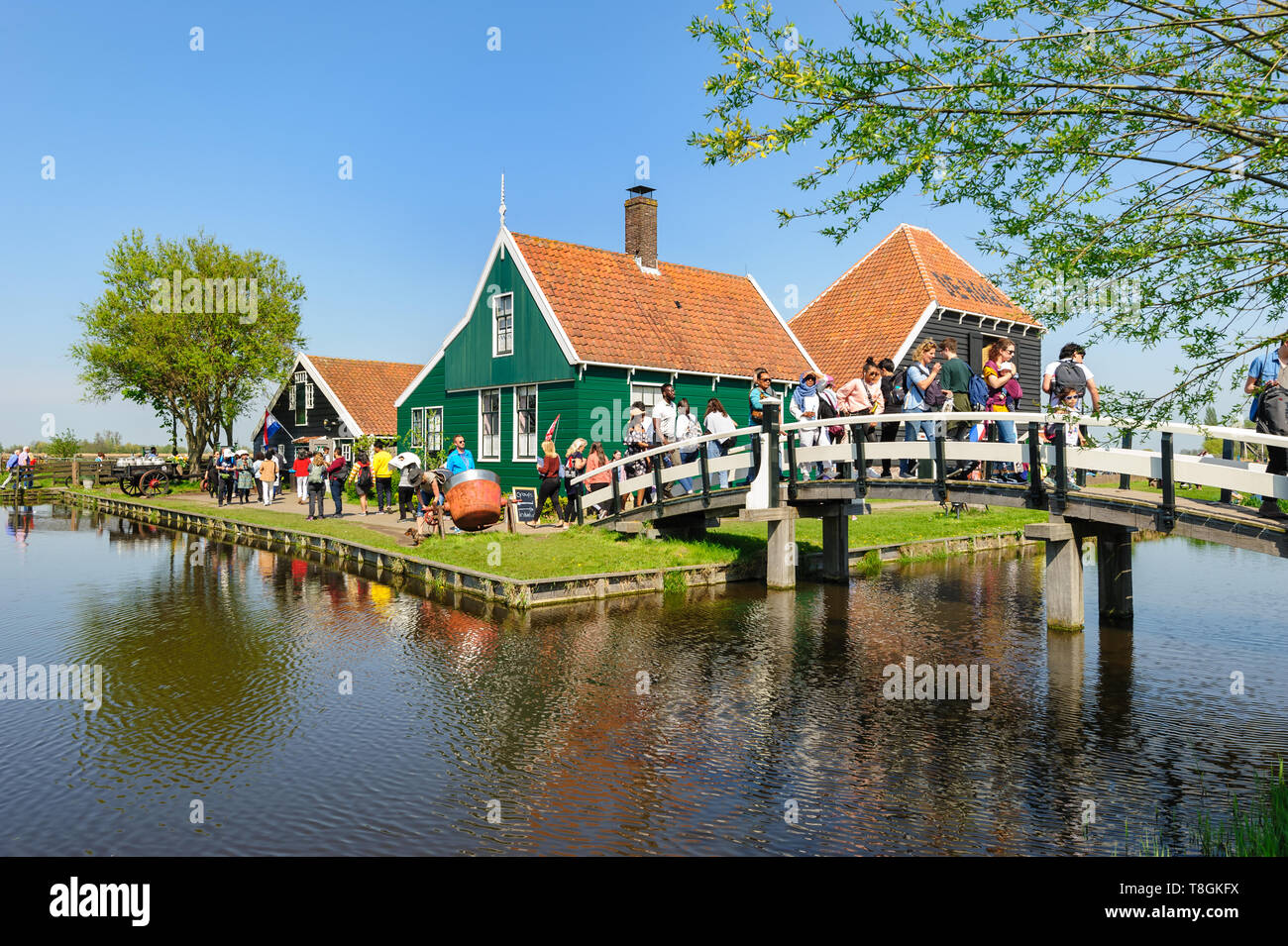 Traditional Dutch village houses in Zaanse Schans, Netherlands Stock Photo