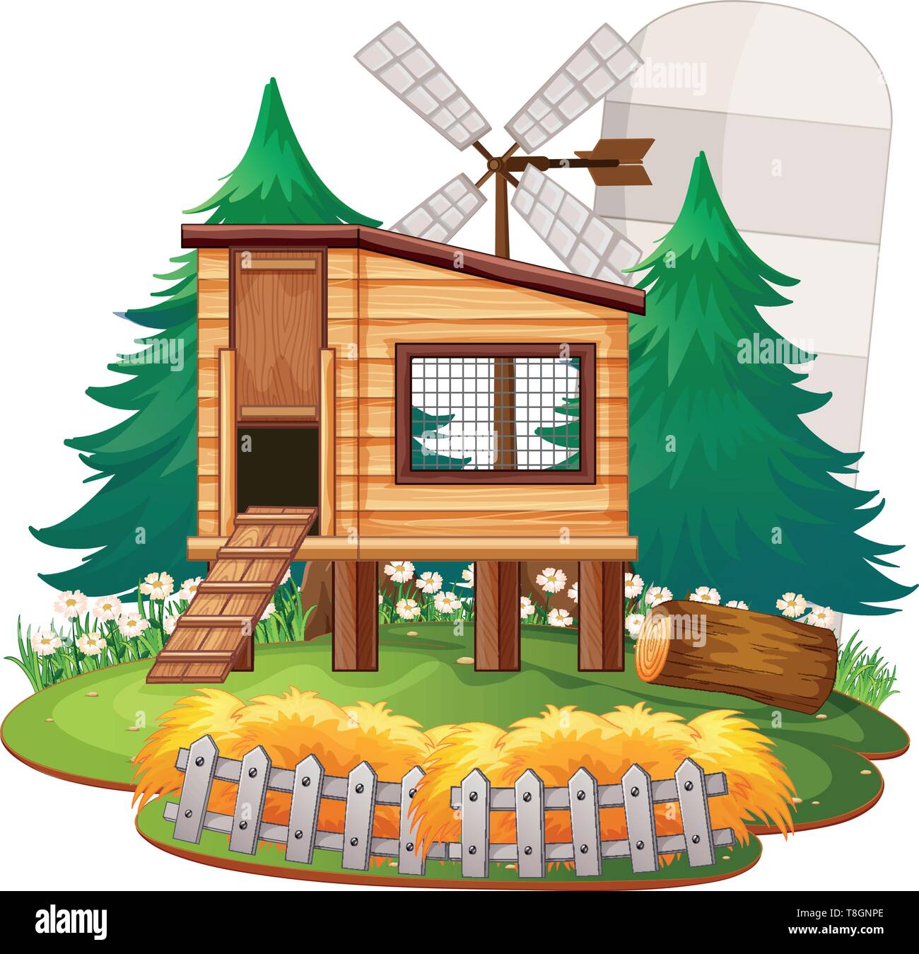 Rural house in nature illustration Stock Vector Image & Art - Alamy