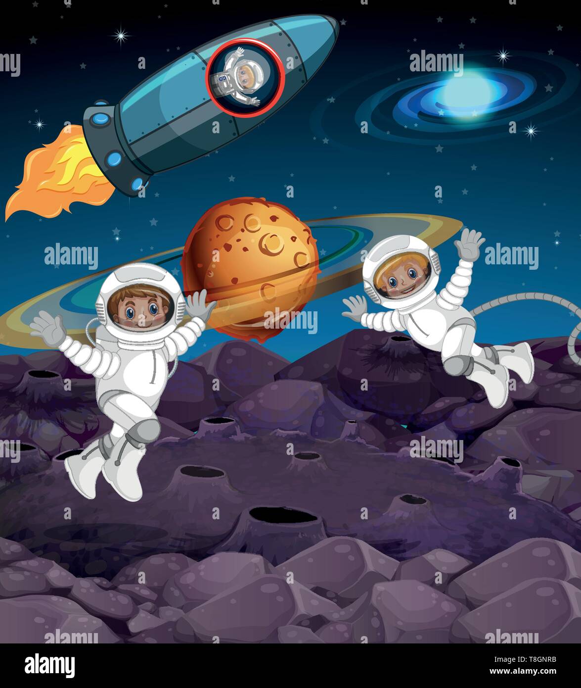 Astronaut in the space illustration Stock Vector Image & Art - Alamy