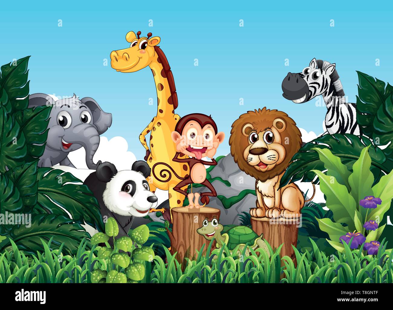 Animal in the wild illustration Stock Vector Image & Art - Alamy