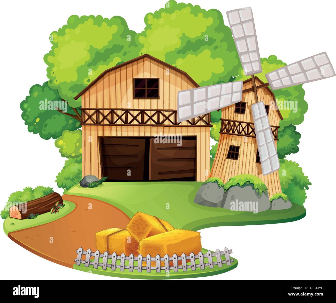 A rural farm house illustration Stock Vector Image & Art - Alamy