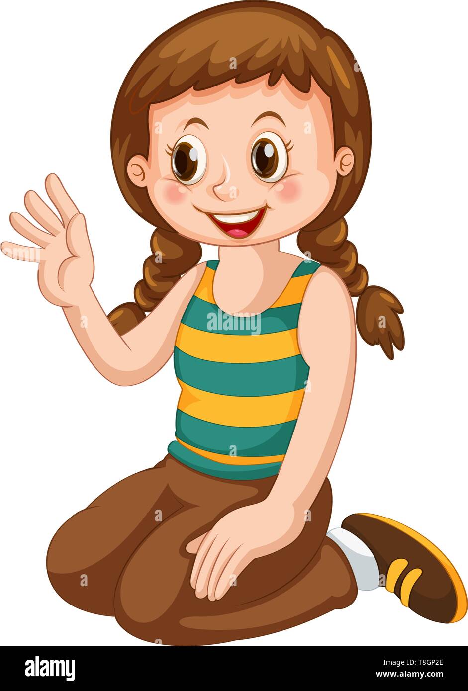 A cute girl character illustration Stock Vector