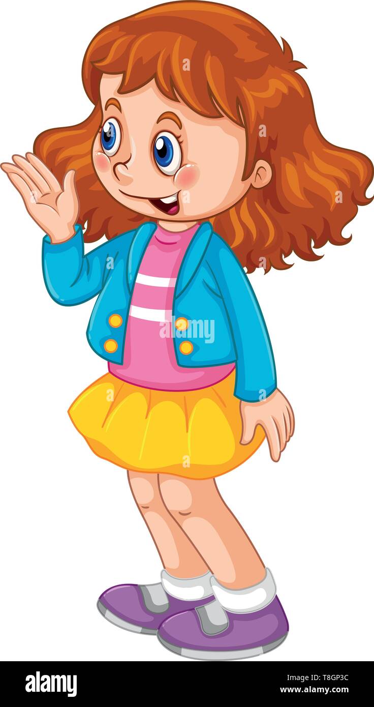 A happy girl character illustration Stock Vector Image & Art - Alamy