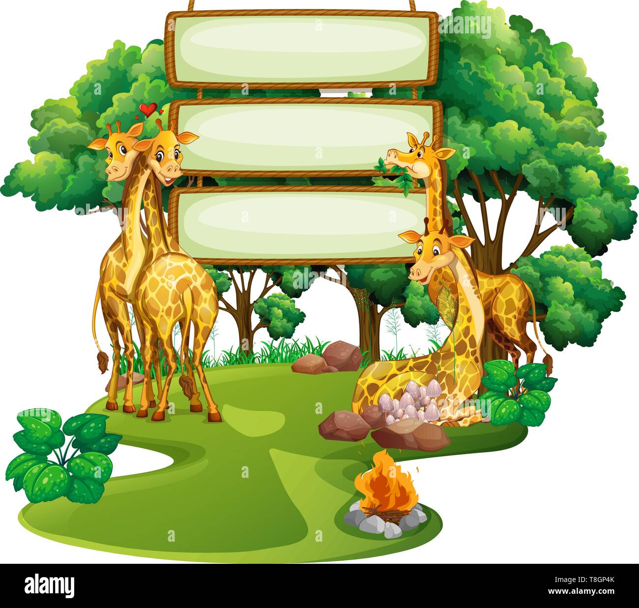 Giraffe on banner template illustration Stock Vector Image & Art - Alamy