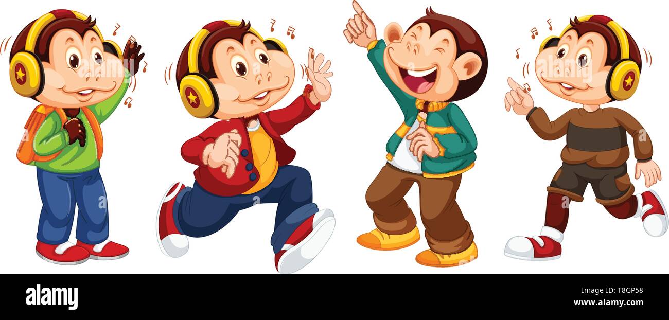 A young monkey character illustration Stock Vector Image & Art - Alamy