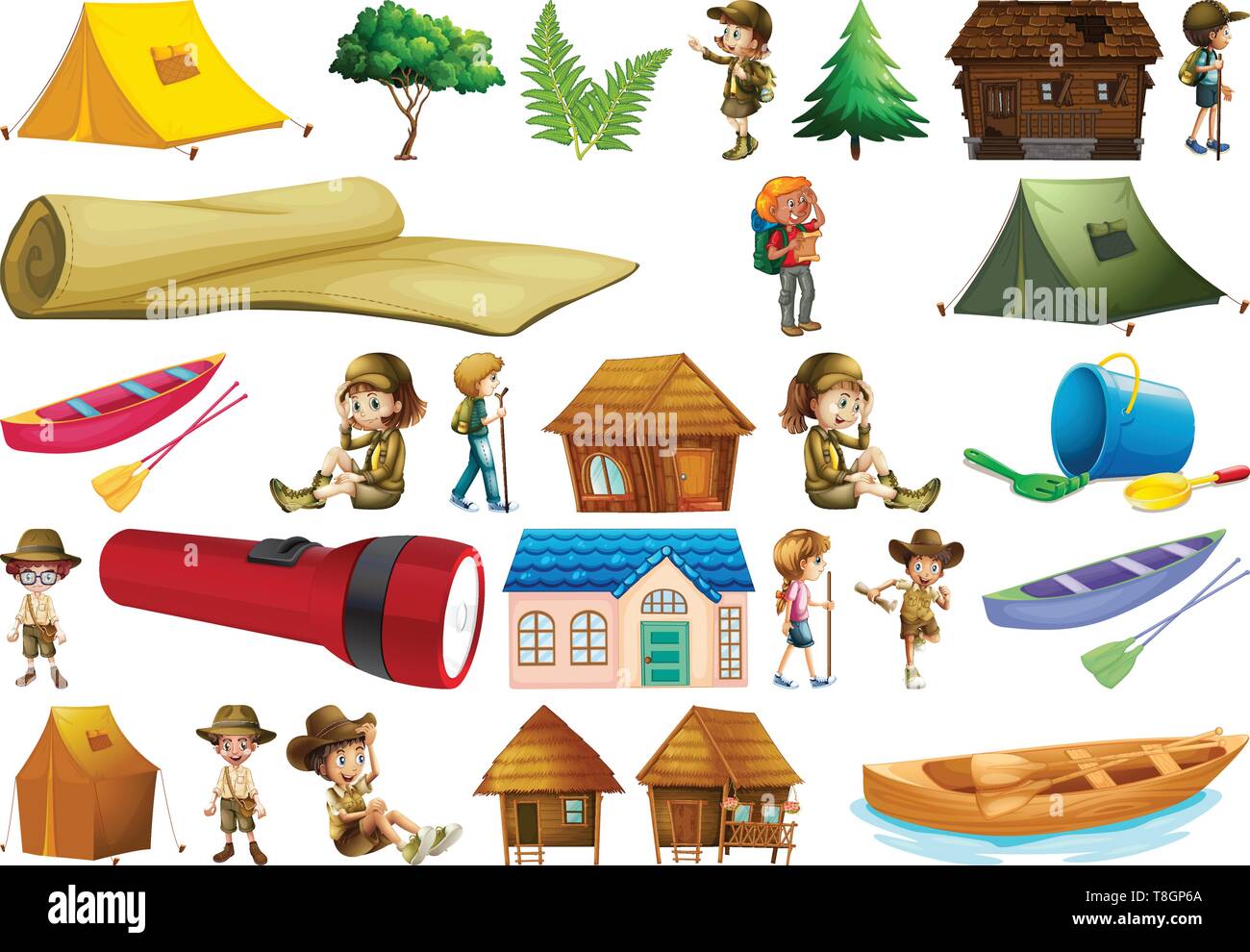 Set of camping element illustration Stock Vector Image & Art Alamy