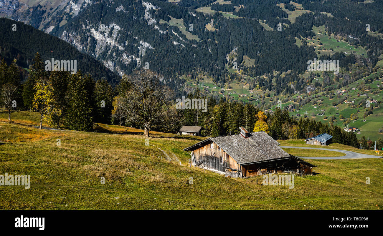 A mountain house in Grindelwald, Switzerland. Grindelwald was one of