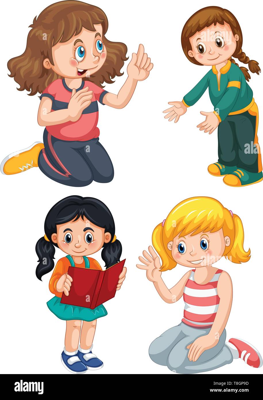 Set of female character illustration Stock Vector Image & Art - Alamy