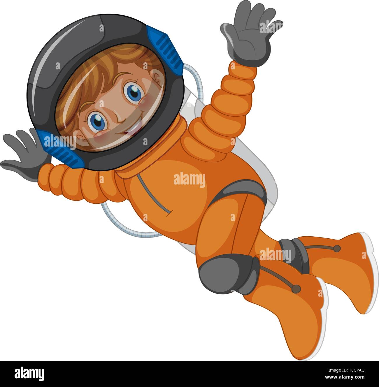 An astronaut on white background illustration Stock Vector