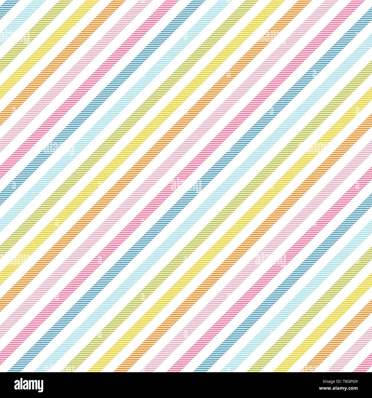 Rainbow stripes seamless pattern diagonal texture. Vector illustration ...