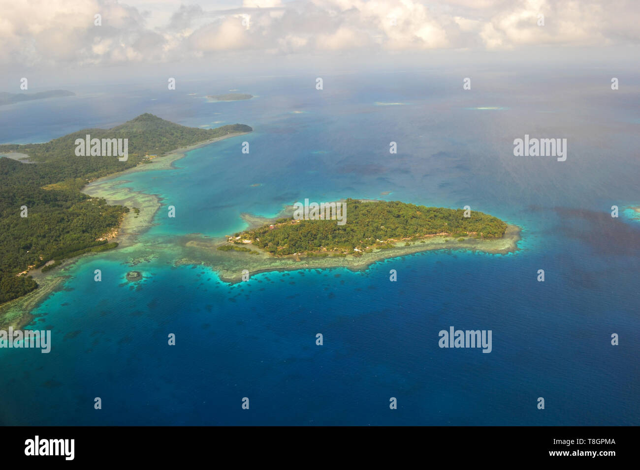 Aerial view of Chuuk, Federated States of Micronesia Stock Photo